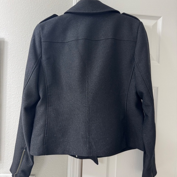 Banana Republic Black Moto Jacket - Size 14 - Picture 3 of 6